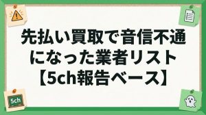 先払い買取で音信不通になった業者リスト【5ch報告ベース】
