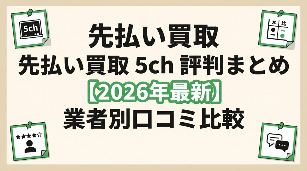 先払い買取 5ch 評判まとめ【2026年最新】業者別口コミ比較