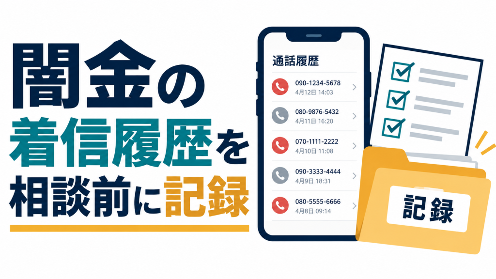 闇金の着信履歴・留守番電話を相談前に記録する項目