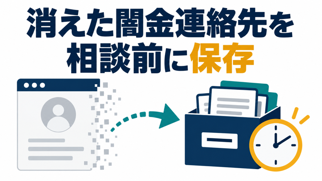 消えた闇金の連絡先・プロフィールを相談前に保存する項目