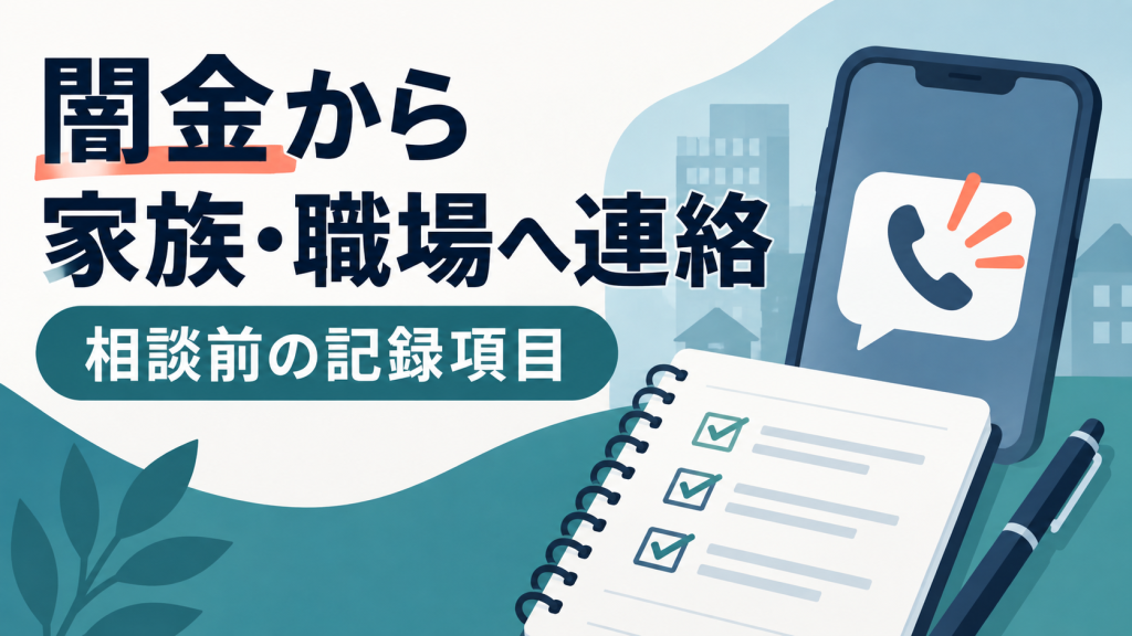 闇金から家族・職場へ連絡を示されたときの記録項目｜相談前に整理する情報