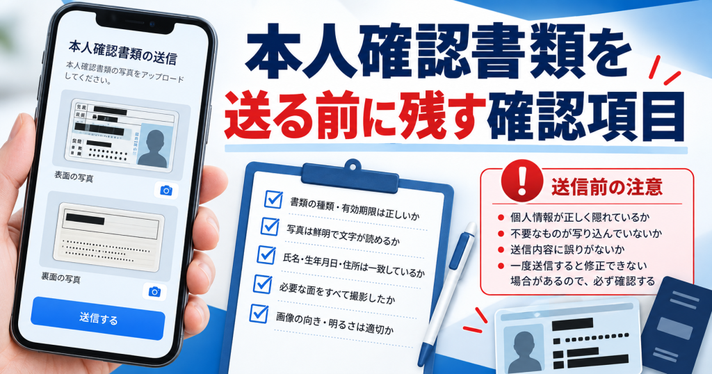本人確認書類を送る前に残す確認項目