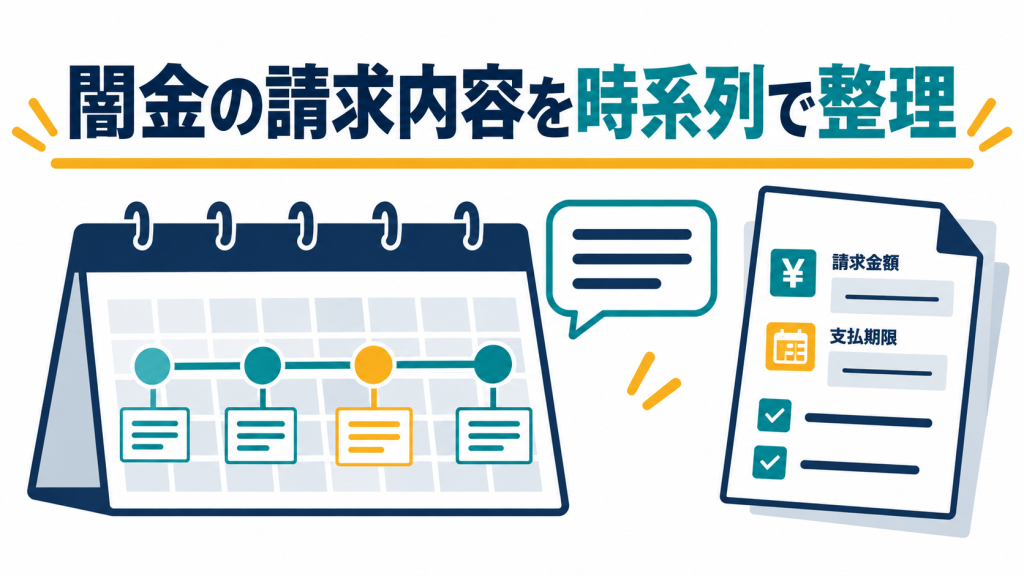 闇金の請求内容を時系列で整理する相談前チェック