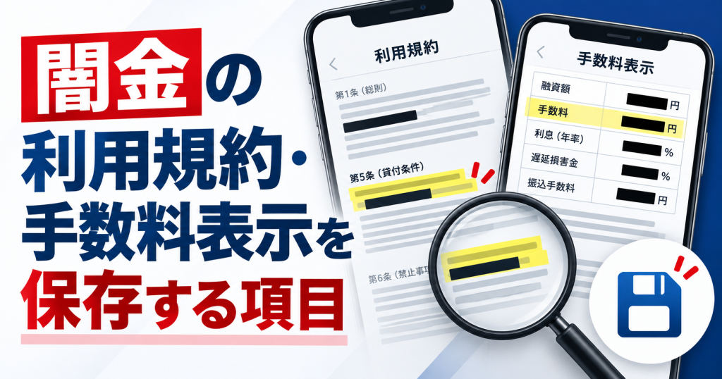闇金の利用規約・手数料表示を相談前に記録する方法